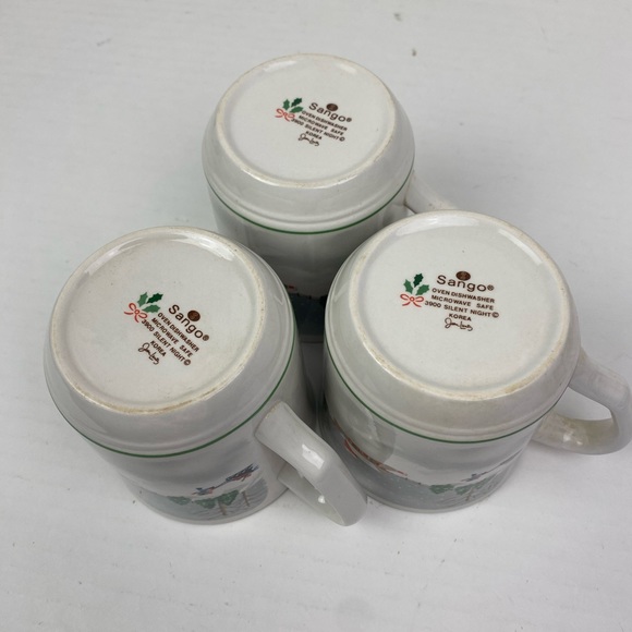 Sanyo Korea Coffee Cup Mug 3900 Silent Night Lot of 3 Christmas Winter Holiday - Picture 8 of 8